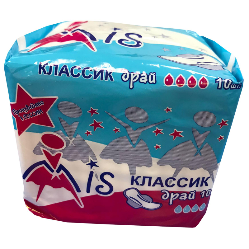 Прокладки женские МИС Классик драй 4 капли 10шт/уп MIS 1952808 196