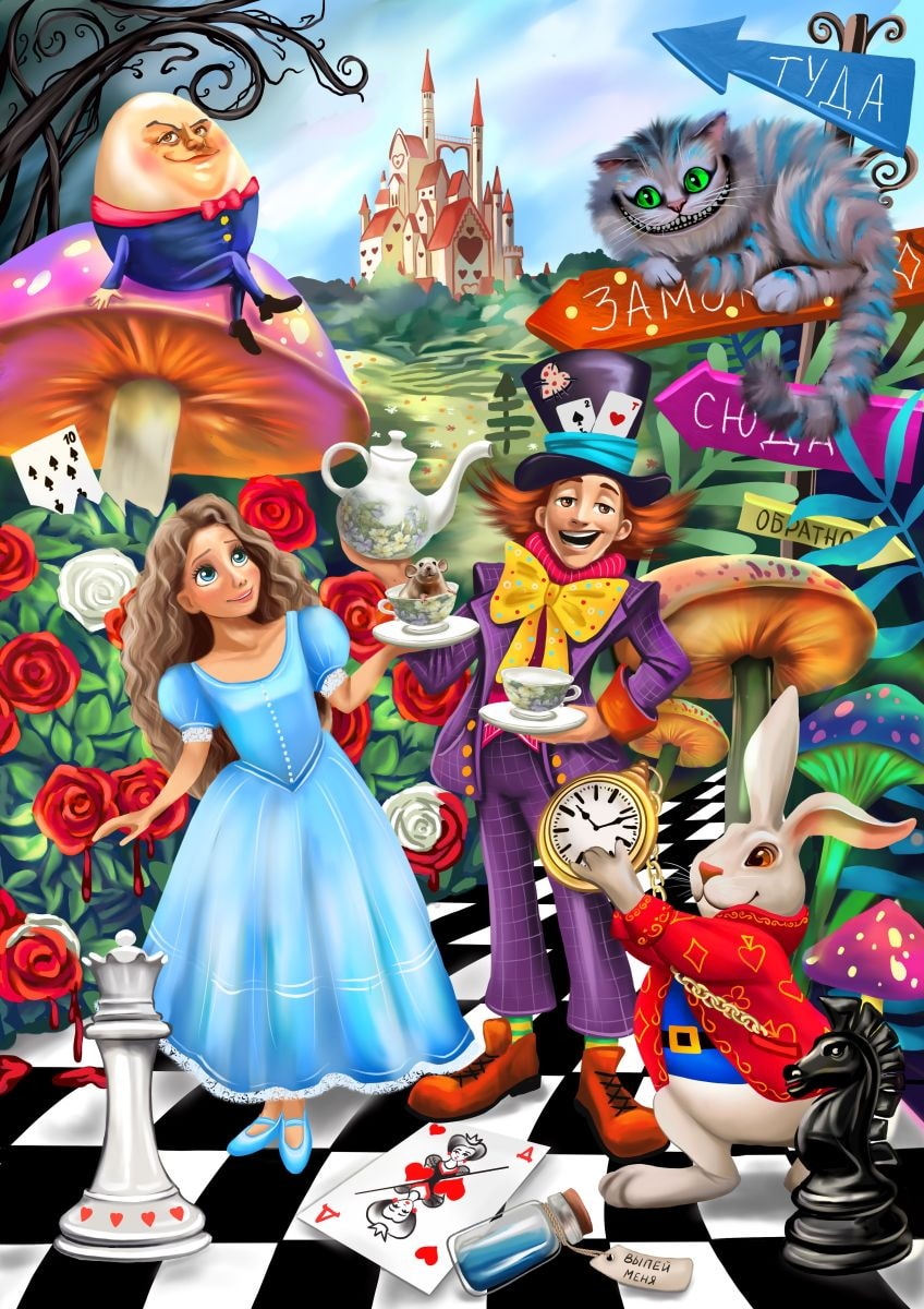 Melograno Пазл ANIMATION. Алиса в стране чудес 100 дет. размер детали 3см MPZCA42-S