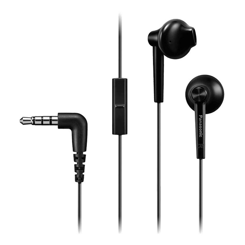 Наушники Panasonic RP-TCM55GC-K, вкладыши с микрофоном, черный 1601363