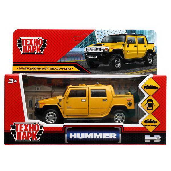Машинка Технопарк HUMMER H2 PICKUP желтый 12 см HUM2PICKUP-12-YE