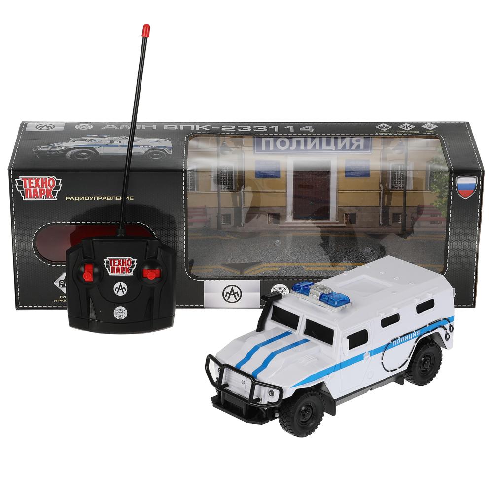 Машина р/у АМН впк-233114 Полиция, 21 см. свет, белый Технопарк TIGER-22RCPOL-WH