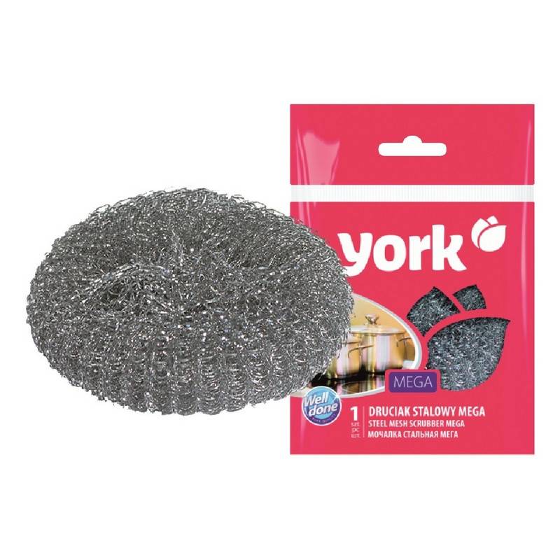 Губка для мытья посуды York металлическая 110х110х35 мм 3030 739696