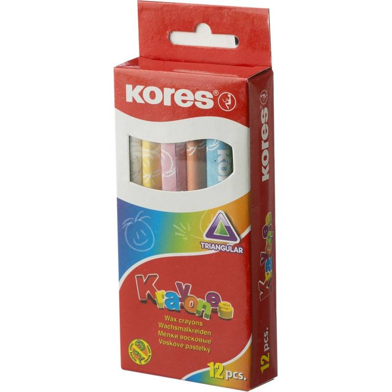Мелки восковые 12цв трехгранные KRAYONES Kores 33101.02 209549