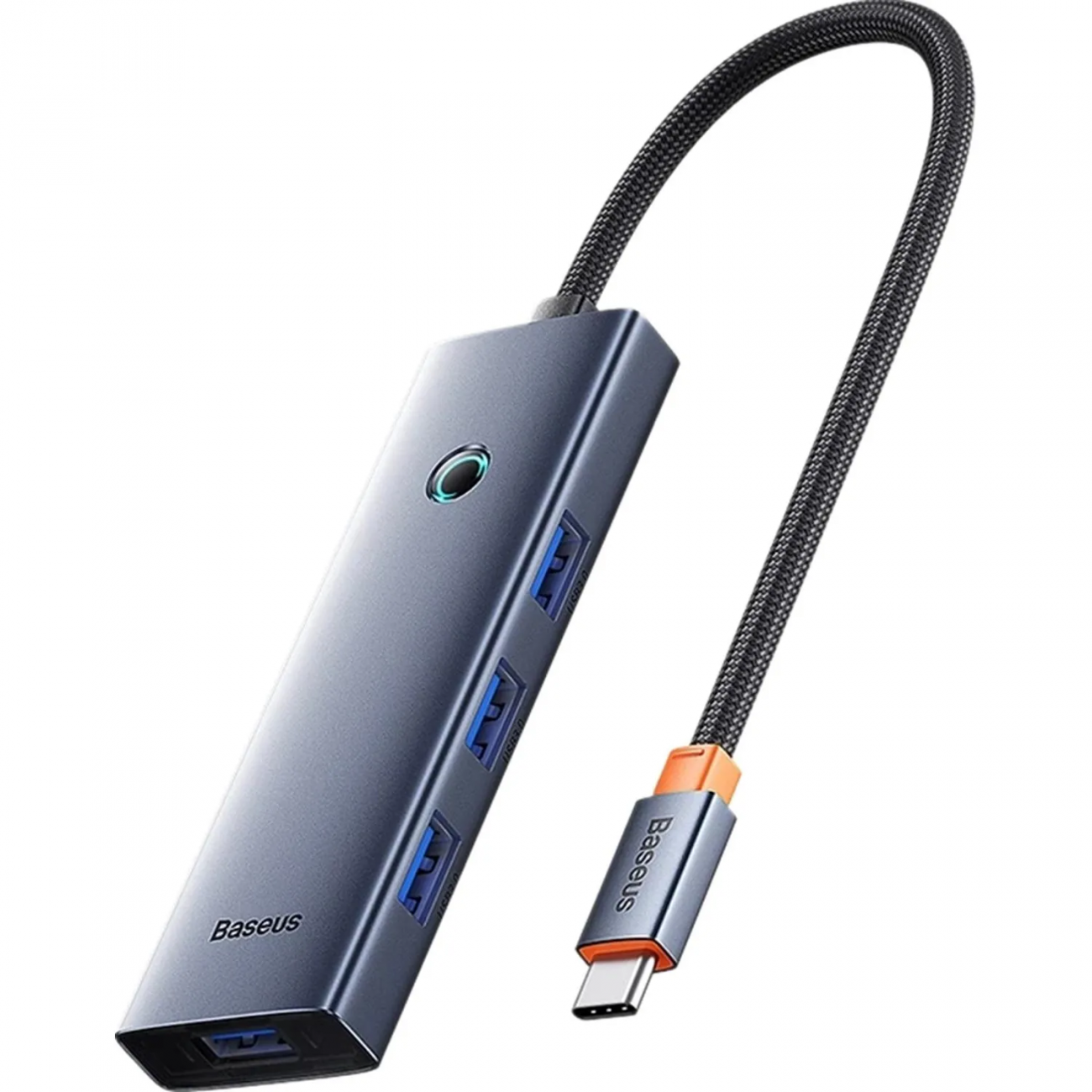 Разветвитель USB Baseus UltraJoy 4-Port Sp.Grey USB-C-3.0+C B0005280B811-08 2399351