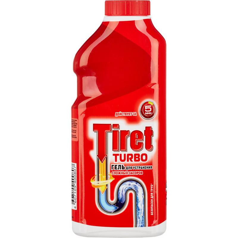 Средство для прочистки труб Tiret Turbo гель 500 мл 685138
