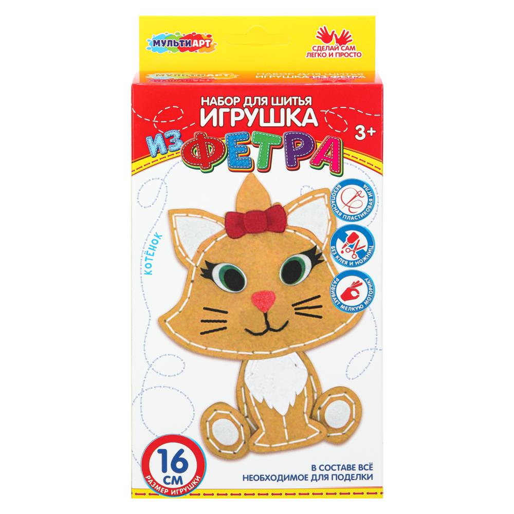 Игрушка из фетра "Милый котенок" MultiArt FETR-110648