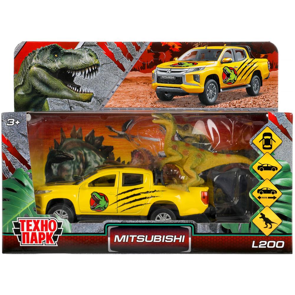 Машина металл Митсубиси L200 Динозавры, 13 см, фигурка Технопарк L200-12DIN-DINO