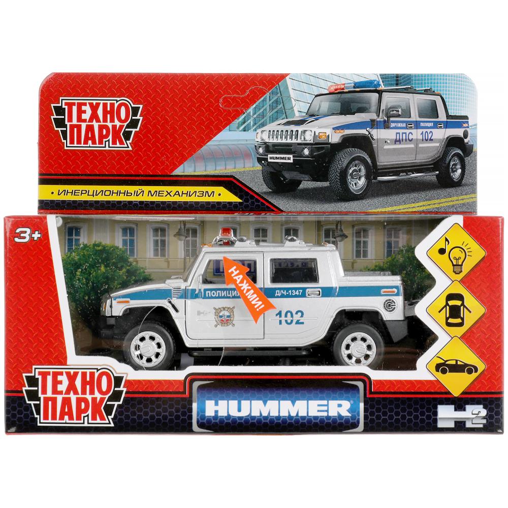 Машина металл свет-звук Хаммер H2 Пикап Полиция 12 см. Технопарк HUM2PICKUP-12SLPOL-SR