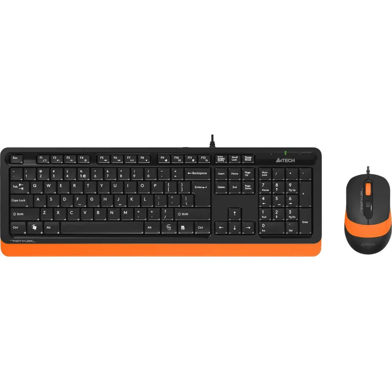 Набор клавиатура+мышь A4Tech Fstyler F1010 кл:черн/оранж м:черн/оранж USB 1791253 F1010 ORANGE