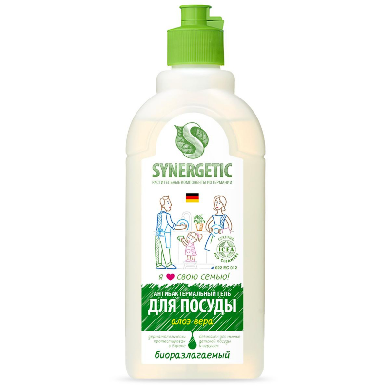 Ср-во д/мытья посуды Synergetic Антибакт. Алоэ Вера 500мл флип-топ 1451011 103053