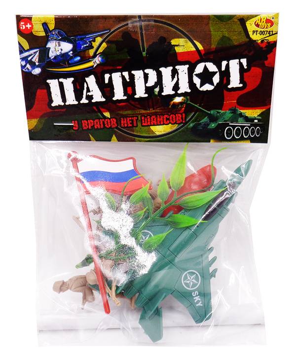 Военный игровой набор "Патриот" с тематическими аксессуарами, 9 предметов Abtoys PT-00741