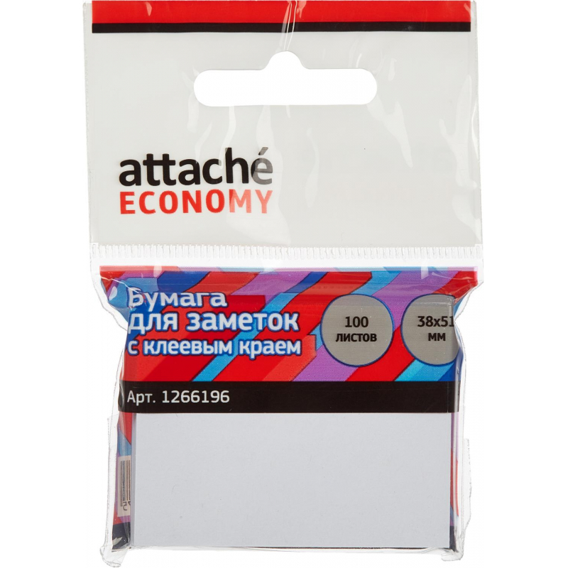 Стикеры Attache Economy с клеев.краем 38x51 мм, 100 листов, белая 1266196