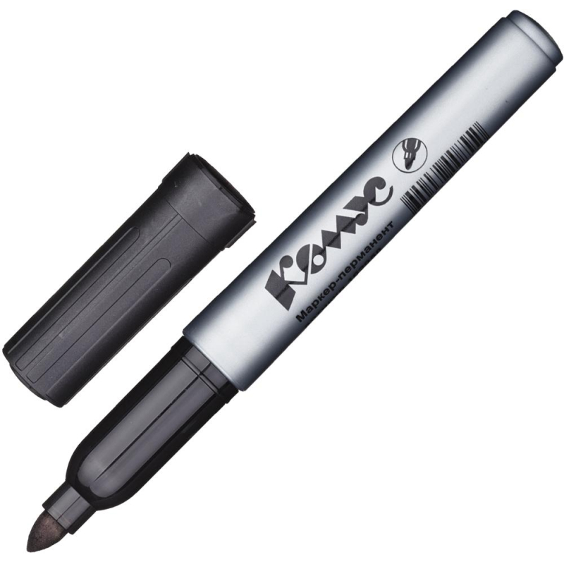 Маркер перманентный Комус PY2304 черный 1-4мм круглый наконечник 162958