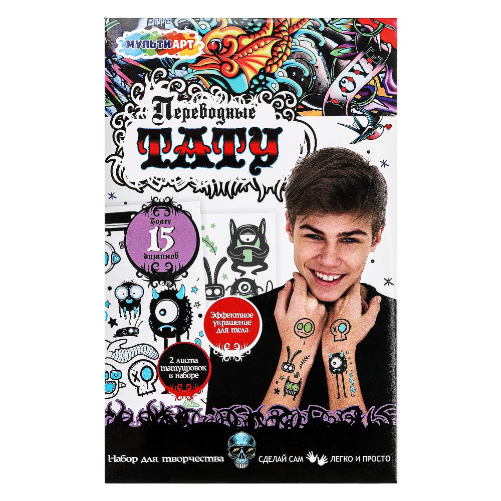 Переводные тату "Монстры" 2 листа MultiArt TATTOO-MONSTERS-MA (200)