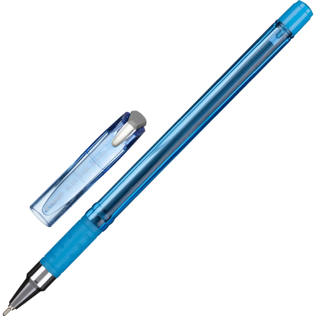 Ручка шарик. Комус Blue Rain, д.ш. 0,7 мм, гол.корп, манж. синяя 2005564