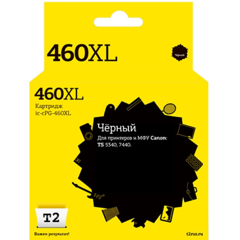 Картридж струйный T2 PG-460 XL (IC-CPG460XL) чер.для CanonPIXMA TS5340/7440 1713262