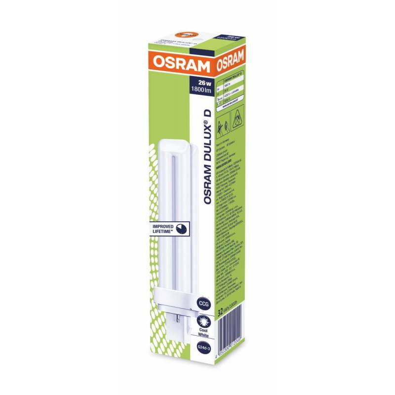 Лампа люминесцентная КЛЛ неинтегрированная OSRAM CFL DULUX D 26W/840 G24D-3 1322394 4050300012049      