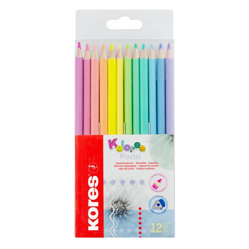 Карандаши цветные 12 цв. 3-гран, Kores Kolores Pastel, 93311 1311705