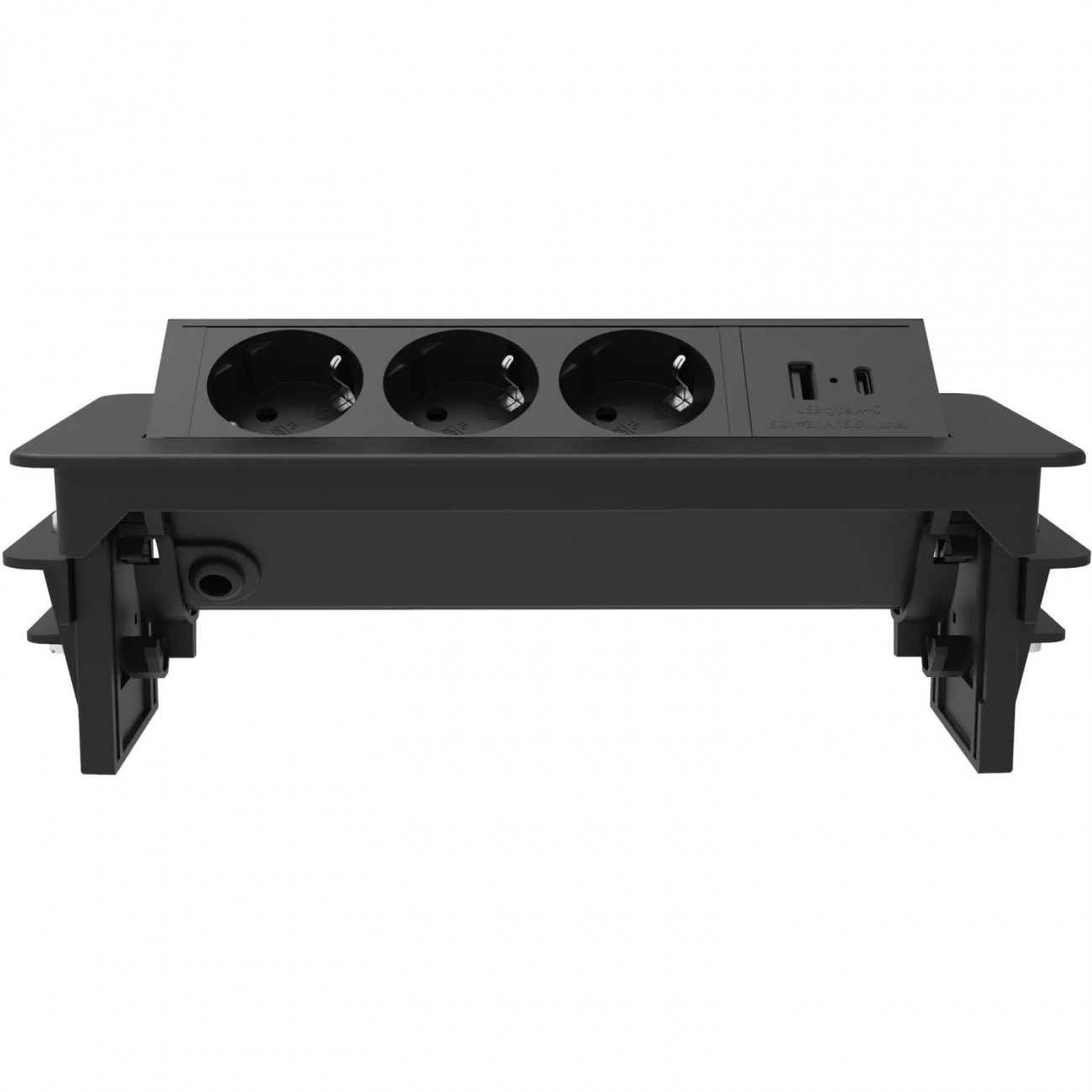 Платформа POWER BOX G4703-2AC(3сил.р./USB/Type-C) черный 2422498
