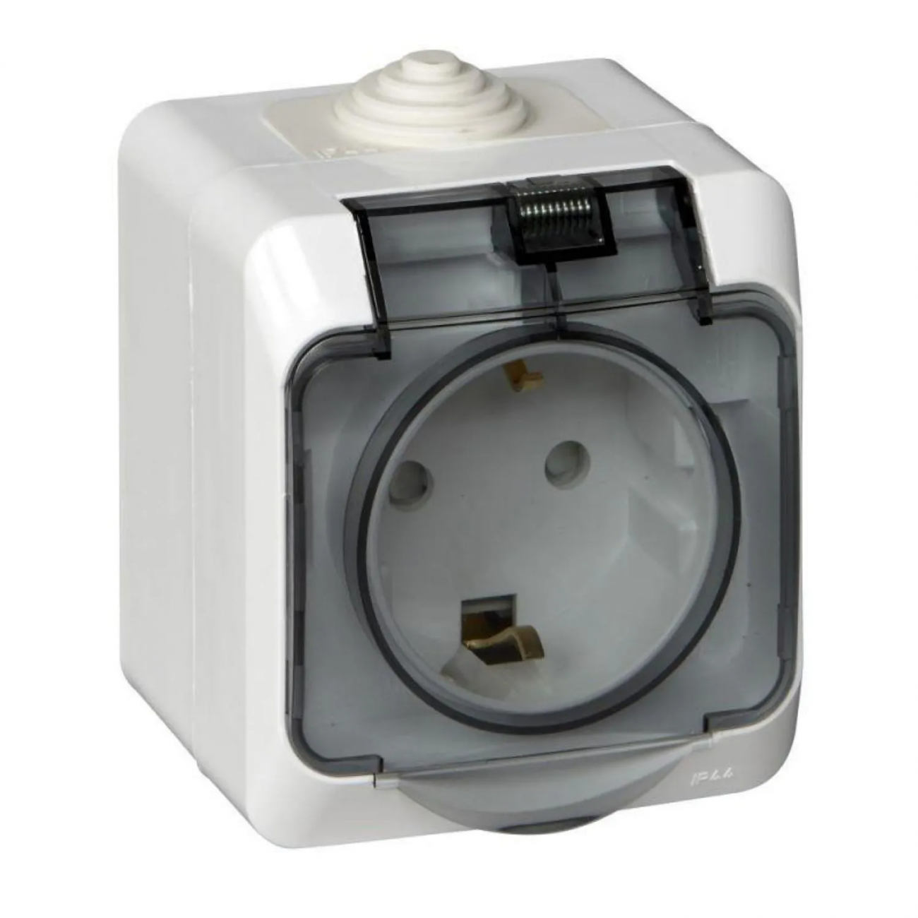 Розетка 1-ая с/з с кр. со шт. IP44 SE Этюд Белый (PA16-044B) О/У Schneider Electric 1536142