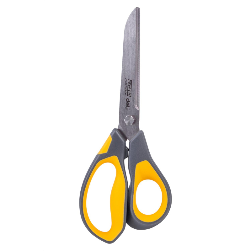 Ножницы Deli E77762 Yellow 210мм,прорезин.ручки желт-сер,лезвия сталь,блист 1791569