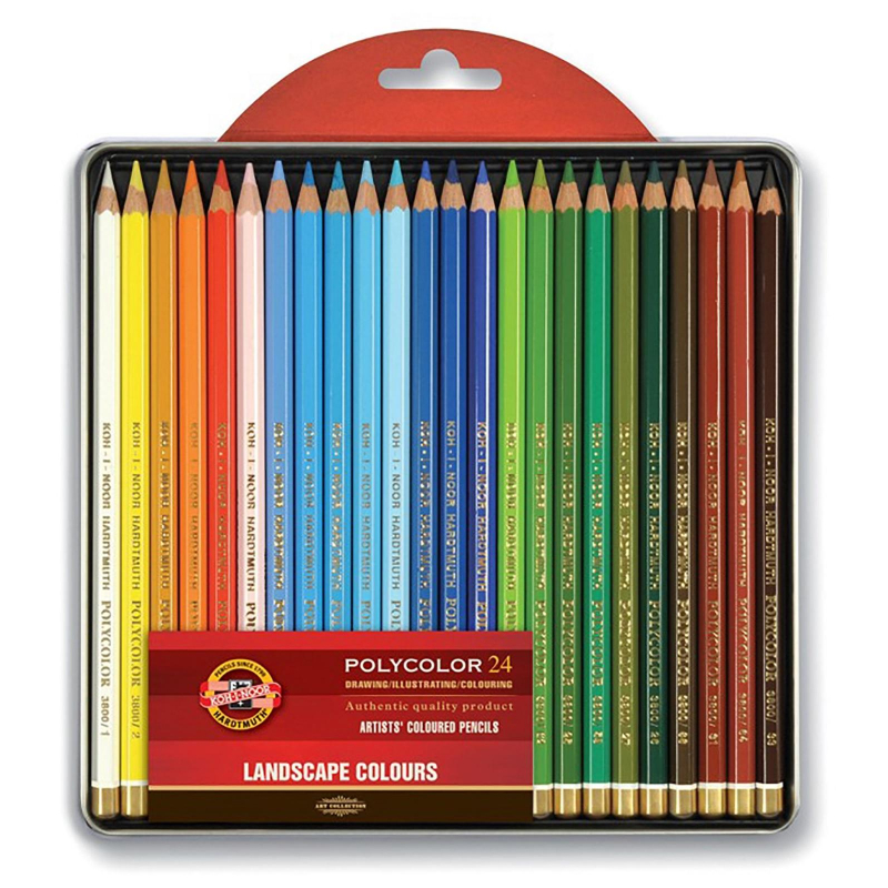 Карандаши цветные худож polycolor Пейзаж 24цв/наб мет.кор. 3824024015PL Koh-I-Noor 1618089