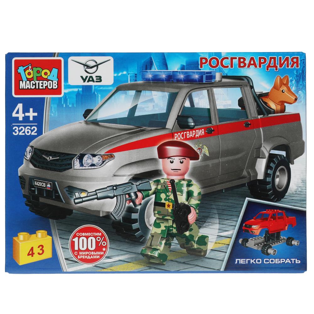 Конструктор Уаз Пикап Росгвардия, 43 дет. Город Мастеров SB-3262