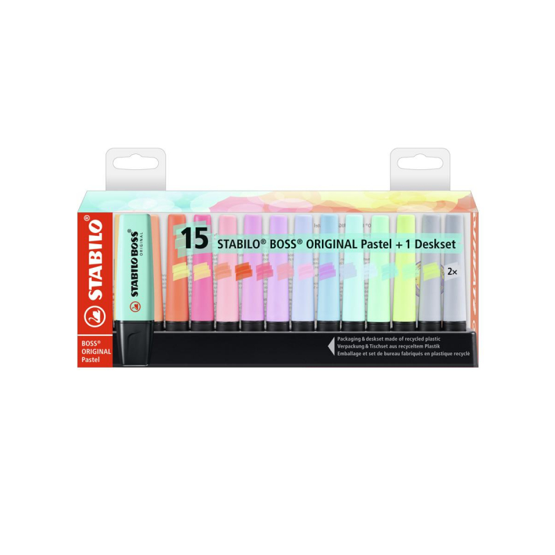Маркер текстовыделители Stabilo BOSS ORIGINAL Pastel набор 15цвет 7015-02-5 1426057 1868252