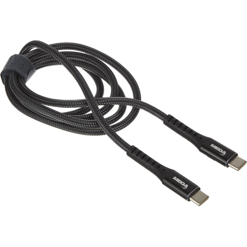 Кабель ProMega U210CC, 60W, 3A, 1м, Type-C to Type-C, нейл, черный ProMega jet 1639343