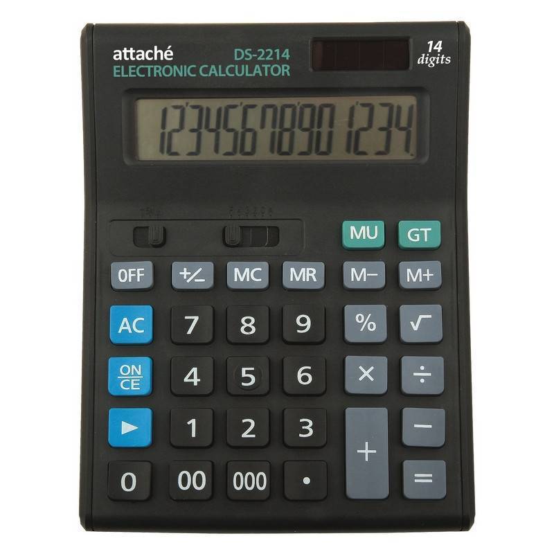 Калькулятор настольный полноразмерный Attache Economy 14-разрядный черный 974206