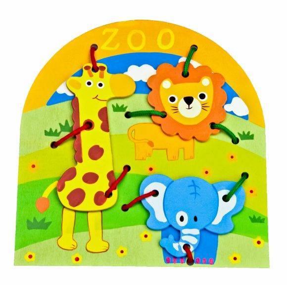 Шнуровка Животные, деревянная игрушка Mapacha 76518