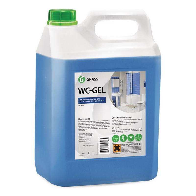 Профхим сантех кисл гель д/очистки минерал.отлож Grass/WC-GEL, 5,3кг 905839