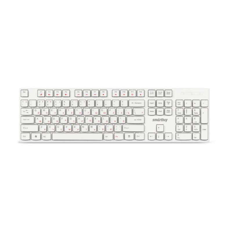Клавиатура Smartbuy ONE 238 проводная мультимедийная USB белая (SBK-238U-W) 1801647