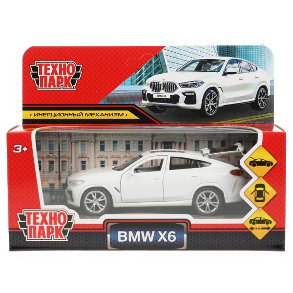 Машинка Технопарк BMW X6 длина 12 см, белый, инерция X6-12-WH