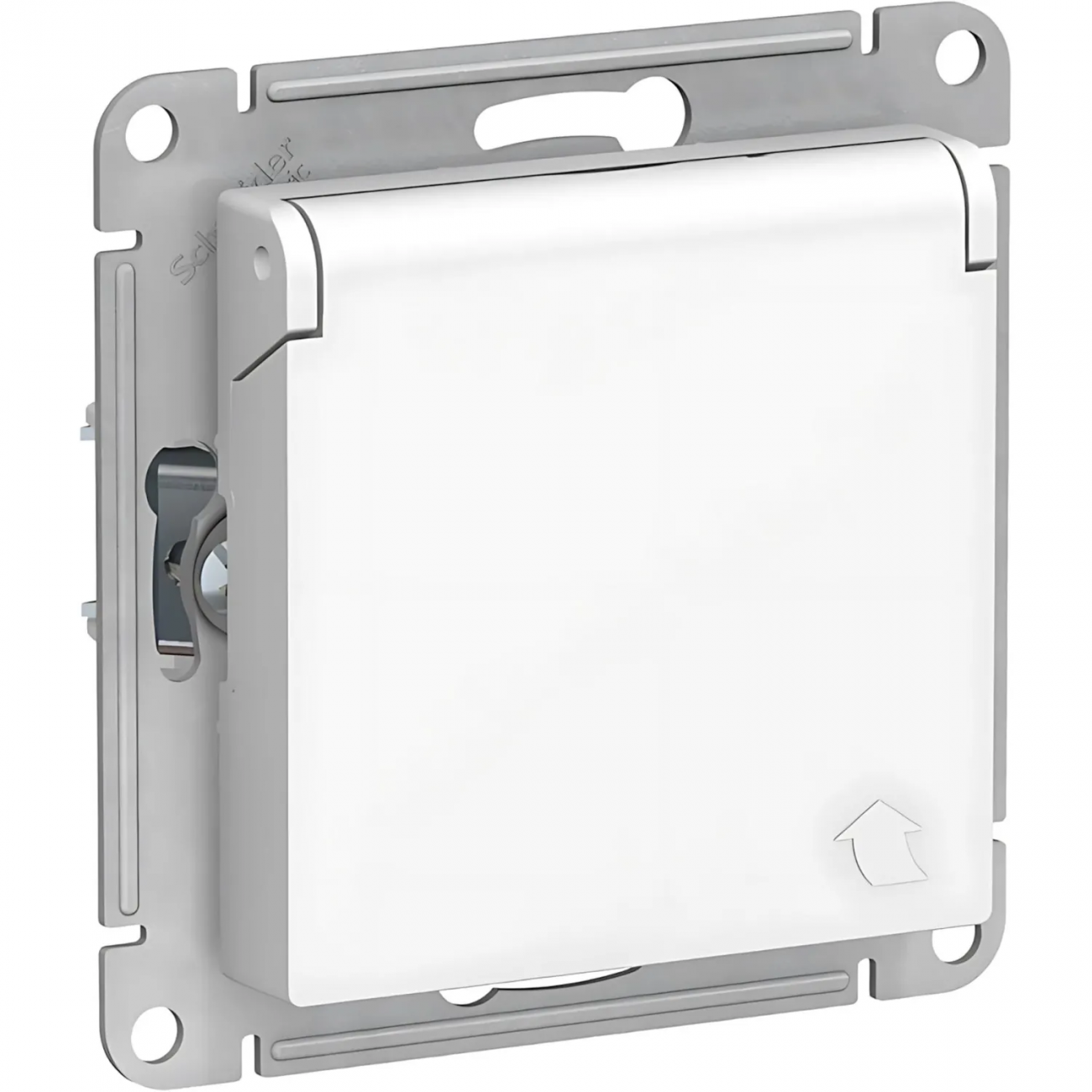 Розетка 1-м СП AtlasDesign 16А IP20 с заземлс з/ш с крыш. бел. SE ATN000146 Systeme Electric 2082428 1240149