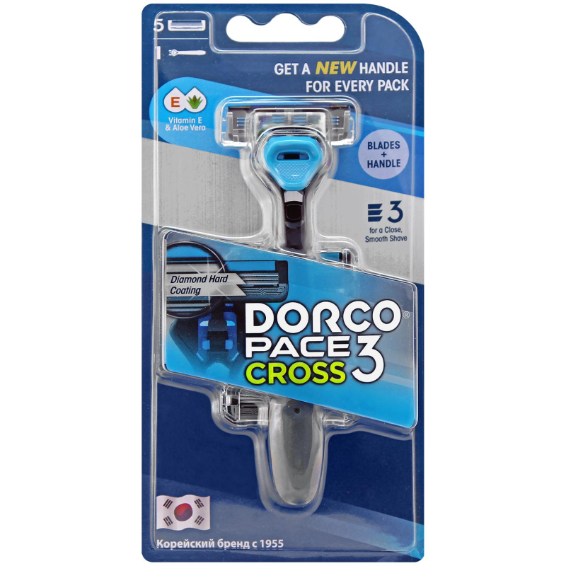 Бритва Dorco CROSS3, 5 см.кас.3лез., плав.головка, увл.полос TRC 1005 1666486