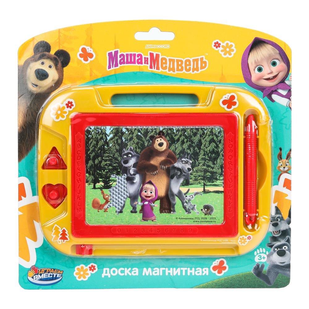 Доска для рисования "Маша и Медведь" трафарет, магнитная, 2 печати, 20х15 см. Играем Вместе HS8006KSMB (48)