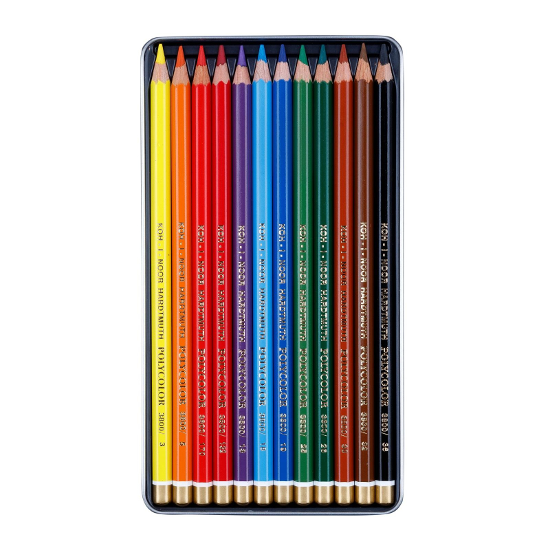 Карандаши цветные худож. polycolor 3822 12цв/наб мет.кор. 3822012002PL Koh-I-Noor 1618084