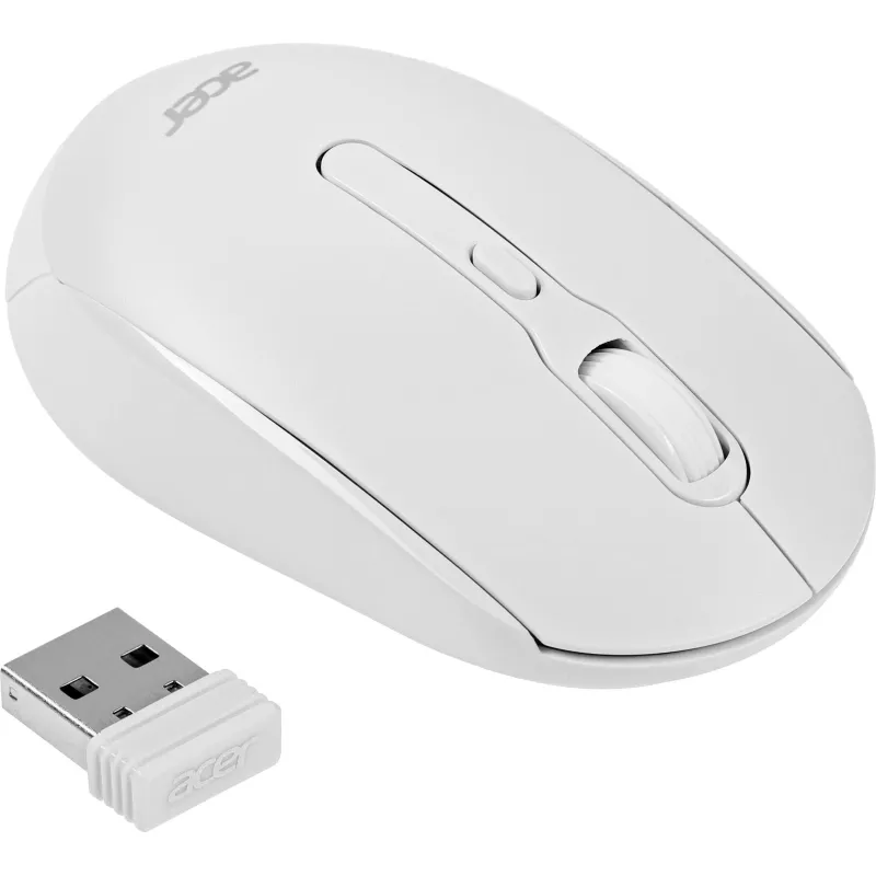 Мышь компьютерная Acer OMR308 белый оптичес. 1600dpi/4but беспроводная USB 2012575 ZL.MCECC.023