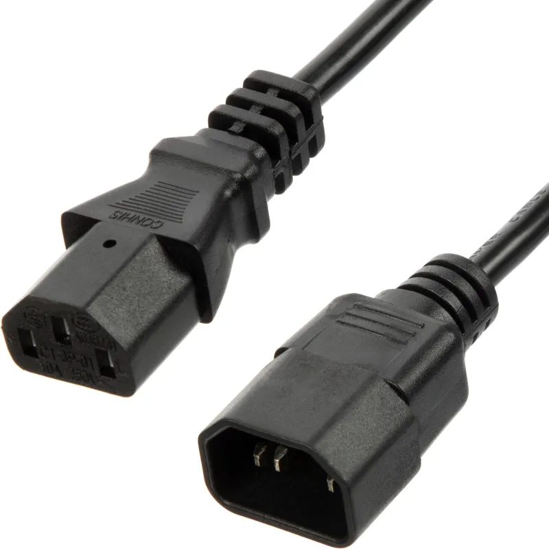 Кабель питания C13(F)-C14, 10А, 0,75мм2, 1.8м, чер (OPC002) BigTech 1880100