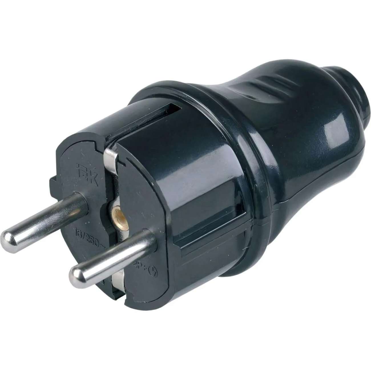 Вилка прямая IEK ВПп10-02-Ст разборная 16А с/з черн. EVP10-16-01-K02 1533851