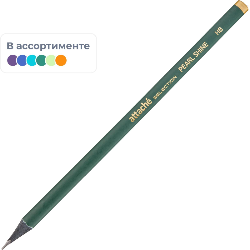 Карандаш чернографитный Attache Selection Pearl Shine HB б/ласт в асс 1706392