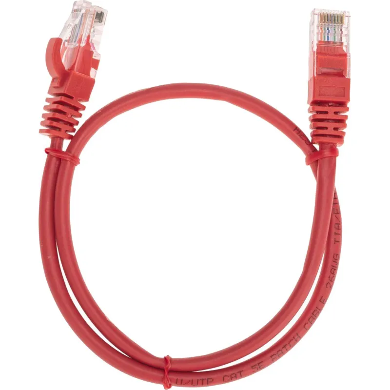 Патч-корд REXANT (02-0103-05) U/UTP, CAT 5e, 26AWG, LSZH, красный, 0,5м 2111787