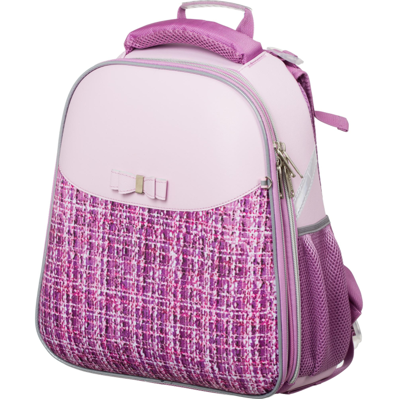 Ранец №1School Basic Fashion твид розовый, 2 отд., эргоном. спинка №1 School 1556967
