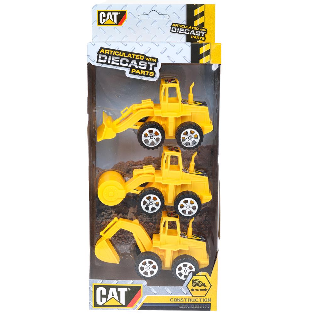Модель пластик Строительная Техника cat, 3 шт. 11 см. Технопарк 2103C253 (144)
