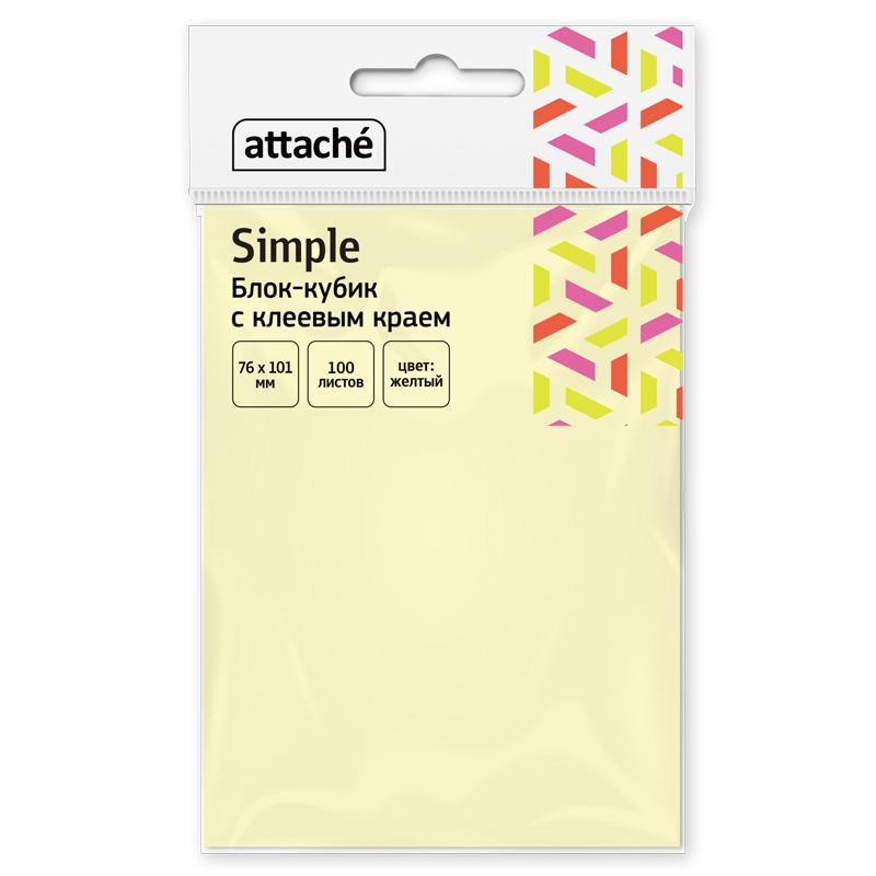 Стикеры Attache Bright colours с клеев.краем 76х101 желтый 100л 1495394