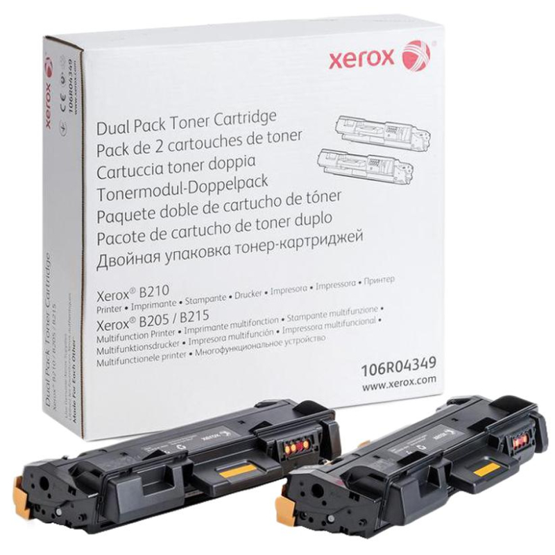 Тонер-картридж Xerox 106R04349 чер. для B210/B205/B21 5 (2шт/уп) 1055818
