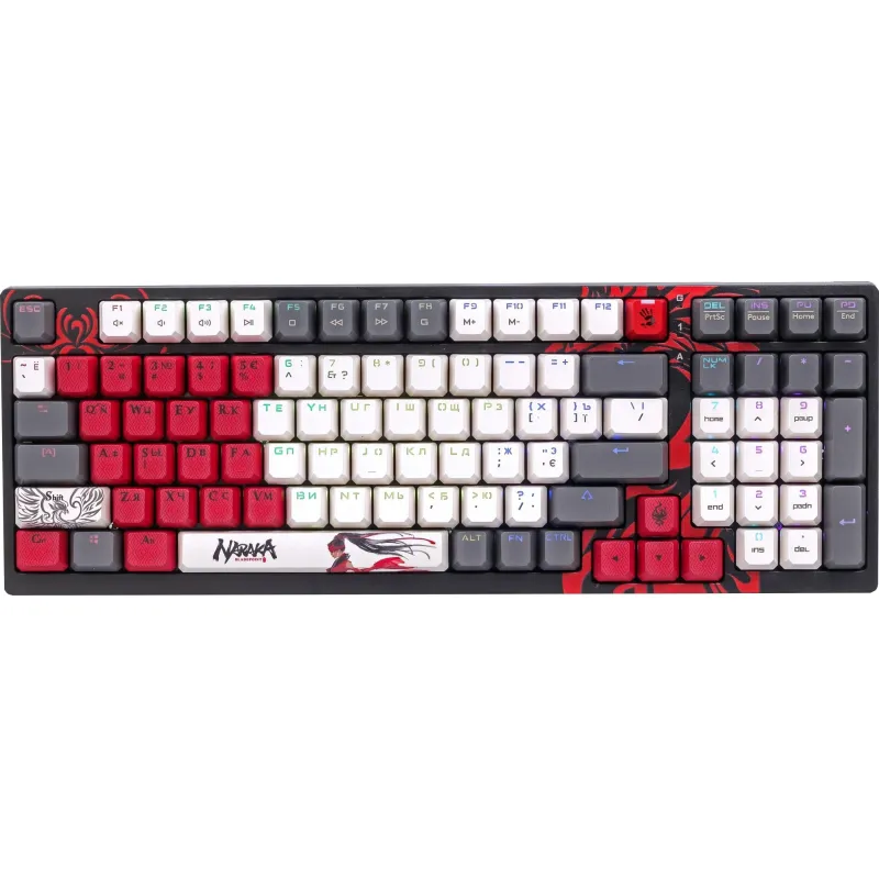 Клавиатура A4Tech Bloody(S98 NARAKA BLMS RED PLUS)мех.чер/крас USB gamerLED 2154957
