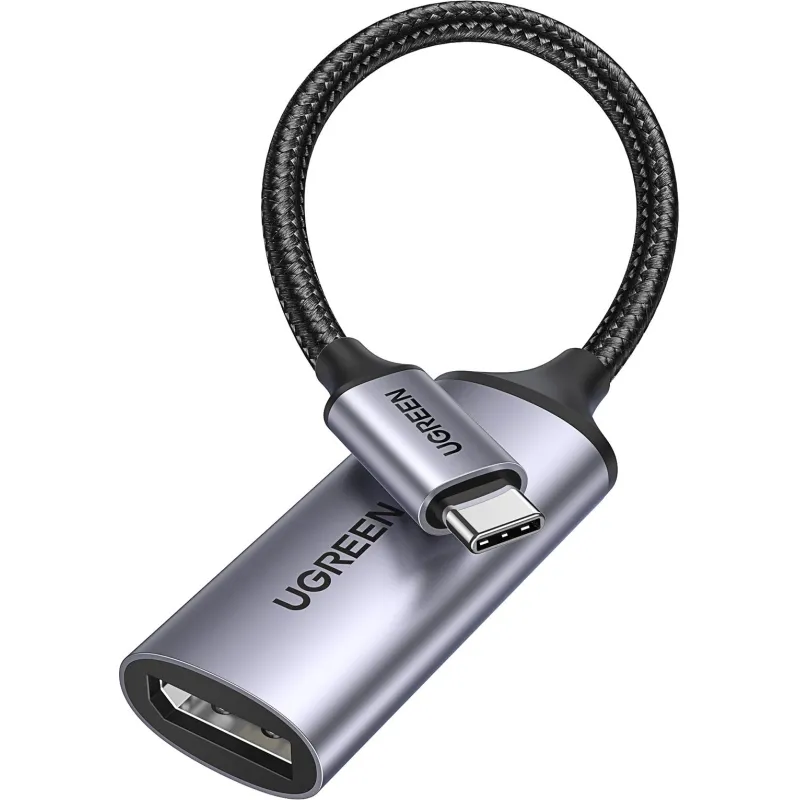 Адаптер UGREEN CM654 (15575) USB-C to DisplayPort 8K@60Hz 10см. серый 2162377 15575_