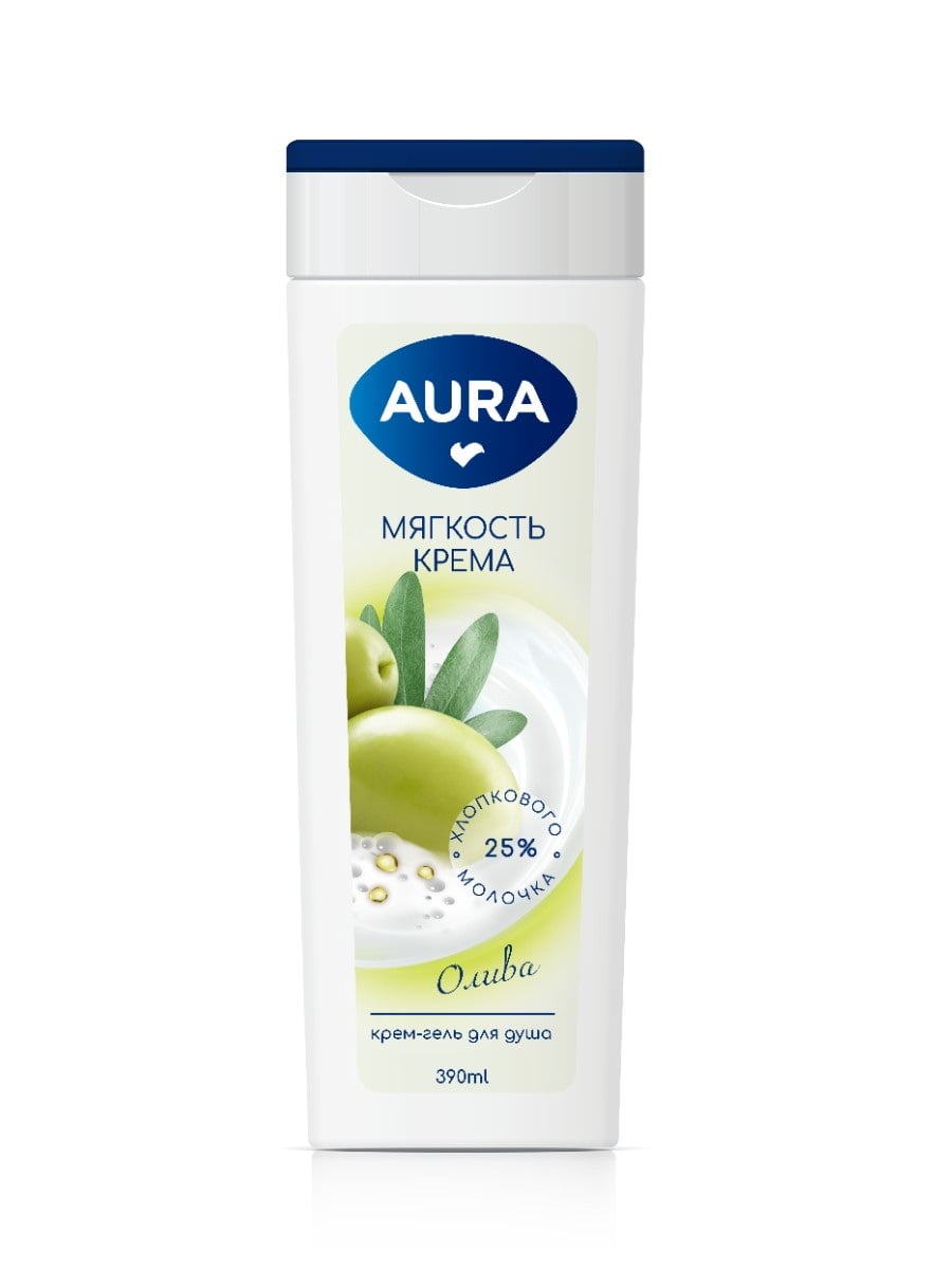 AURA Крем-гель для душа Олива флакон/флиптоп 390мл 4600999060953